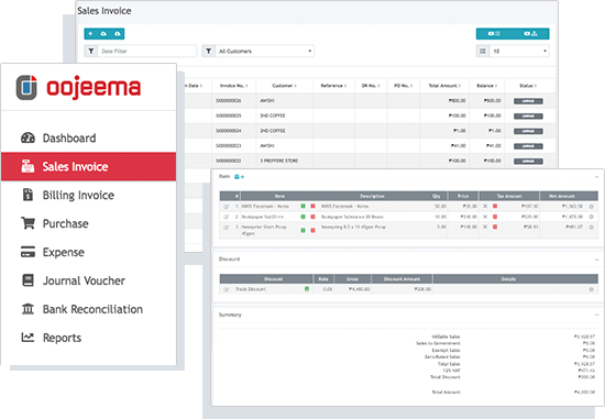 Accounting Software sample screens