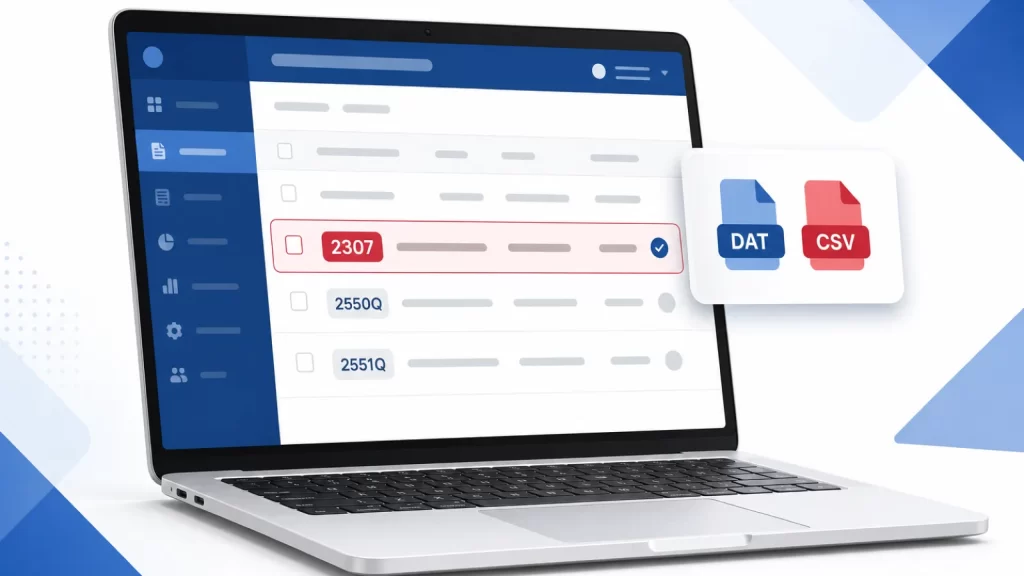 Oojeema BIR Form 2307 creditable withholding tax with DAT and CSV export