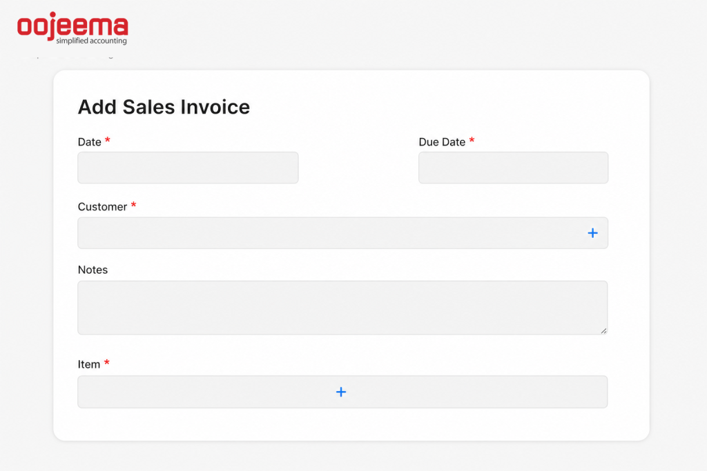 Oojeema add sales invoice form illustration. Keep using the same invoice.