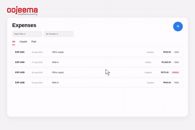 Record a purchase in a few steps