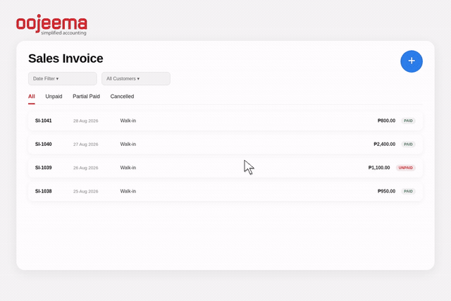 Create a sales invoice in a few steps