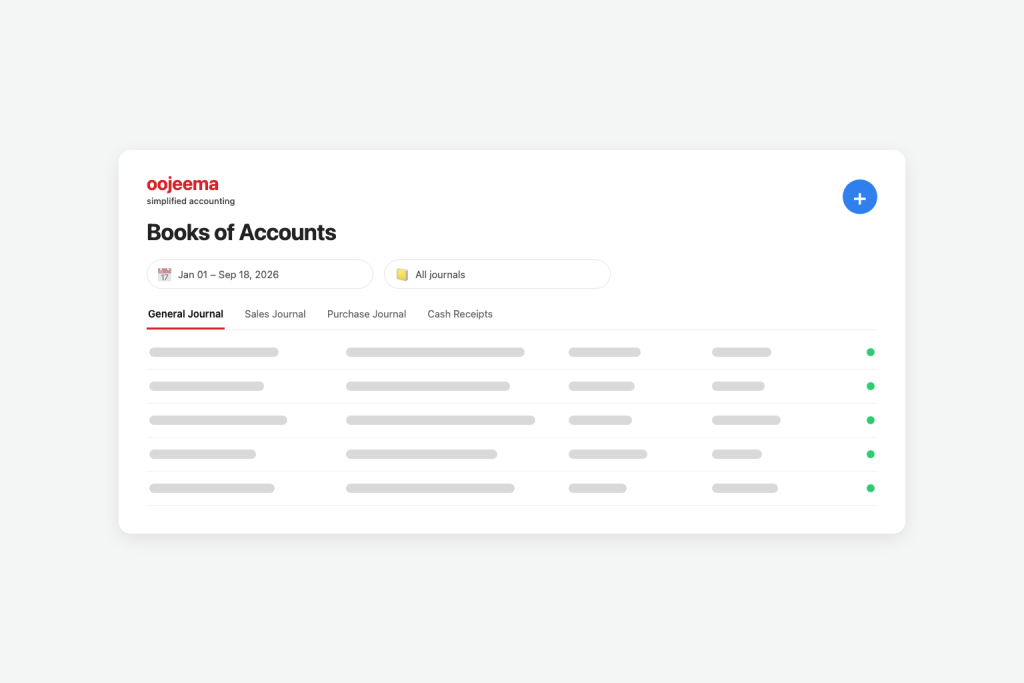 Oojeema Books of Accounts — CAS-ready computerized books.